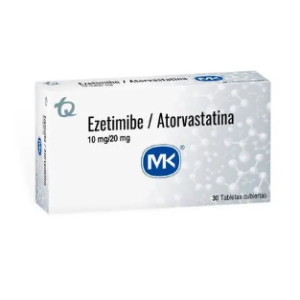 Ezetimibe /Atorvastatina Mk 10 Mg/ 20 Mg X 30 Tabletas cubiertas