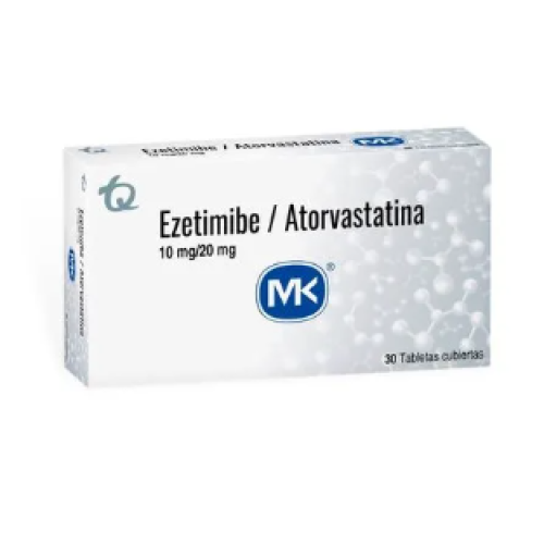 Ezetimibe /Atorvastatina Mk 10 Mg/ 20 Mg X 30 Tabletas cubiertas