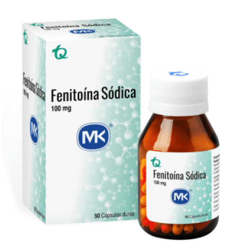 Fenitoína Sódica 100 Miligramos Frasco X 50 Cápsulas duras