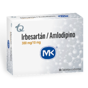 Irbesartán / Amlodipino Mk 300/10 Mg X 30 Tabletas cubiertas