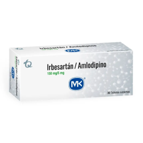 Ibersartán + Amlodipino Mk 150/5 Mg X 30 Tabletas cubiertas