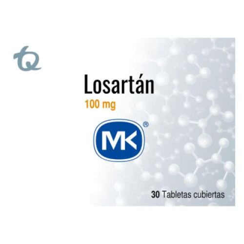 Losartan Mk 100 Mg Caja X 30 tabletas cubiertas