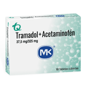 Tramadol MK + Acetaminofén X 10 tabletas cubiertas