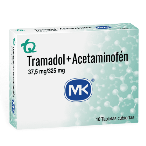 Tramadol MK + Acetaminofén X 10 tabletas cubiertas