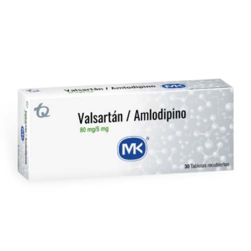 Valsartán + Amlodipino MK 80/5 miligramos X 30 tabletas