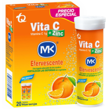 Vita C + Zinc  Mk 2 Tubos X 20 Tabletas Efervescentes Mandarina