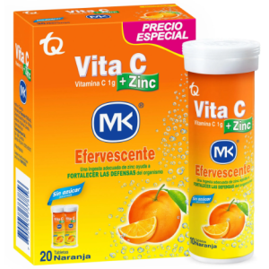 Vita C 1 Gramo Mk 2 Tubos X 20 Tabletas Efervescentes Mandarina + Zinc