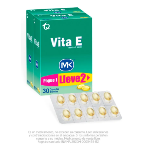 Vita E Mk X 30 Cápsulas Pague 1 Lleve 2