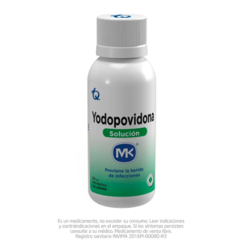 Yodopovidona Mk Solución previene infecciones Frasco X 60 Ml