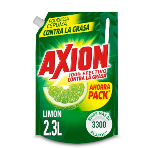 axión lavaplatos liquido limón ahorra pack x 2.3lt