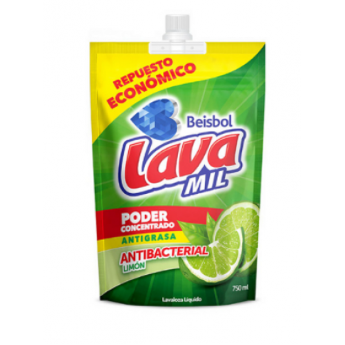 Beisbol Lava Mil Anti grasa Limón Doy Pack X 750 Ml 