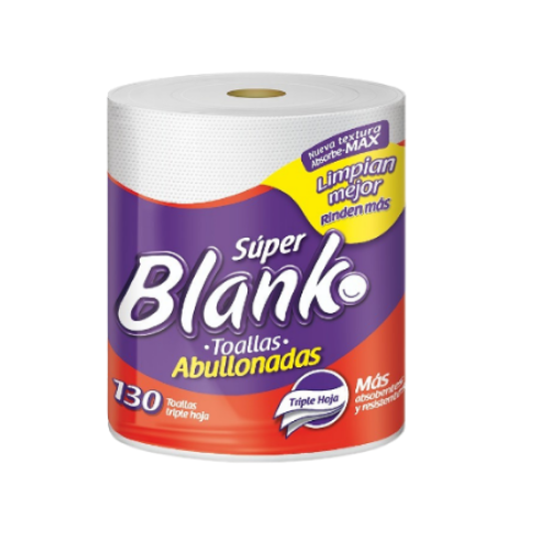 Súper blanko Abullonadas toallas de papel x 130 triple hoja