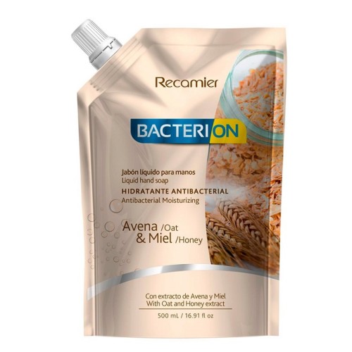 Bacterion Jabón liquido para manos Avena & Miel Doy pack X 500 Ml 