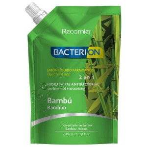 Bacterion Jabón liquido para manos Bambú Doy pack X 500 Ml 