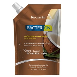 Bacterion Jabón liquido para manos Coco & vainilla Doy pack X 1000 Ml 