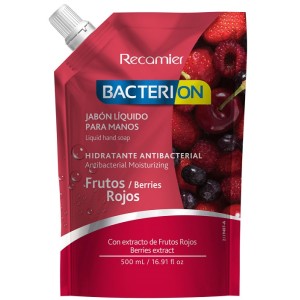 Bacterion Jabón liquido para manos Frutos rojos Doy pack X 500 Ml 