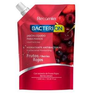 Bacterion Jabón liquido para manos Frutos rojos Doy pack X 1000 Ml 