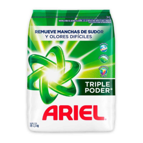 ariel detergente polvo triple poder x 2500 gr