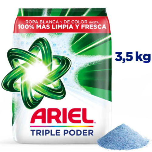 ariel detergente polvo triple poder x 3500 gr