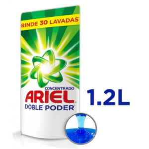 Ariel Concentrado Doble poder Detergente liquido Doy pack X 1.2 L 