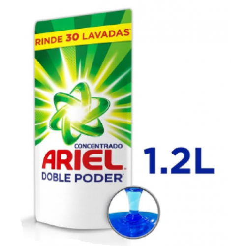 Ariel Concentrado Doble poder Detergente liquido Doy pack X 1.2 L 