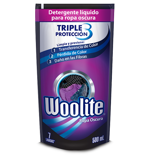 Woolite Detergente liquido para Ropa Oscura Doy Pack X 500 Ml 