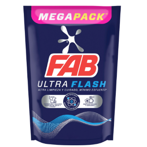 Fab ultra flash Detergente Liquido Doy pack X 1.8 L 