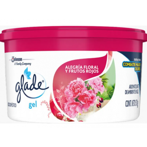 Glade Aromatizante en Gel Alegría floral y frutos rojos Pote X 70 Gramos 