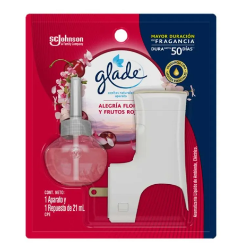 Glade Frutos Rojos 1 Aparato + 1 Repuesto X 21 Mililitros