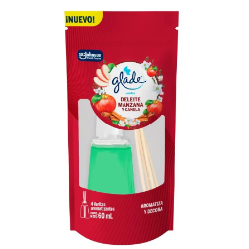 Glade varitas aromatizantes deleite manzana y canela x 60ml 