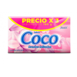 Jabón Coco Prendas delicadas 3 Barras X 180 Gramos 
