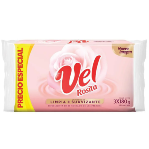 vel rosita jabon 3 unidades x 180 gr c/u