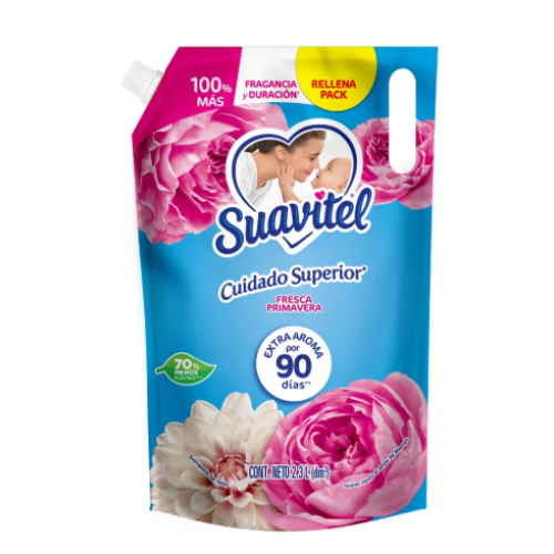 Suavitel cuidado superior fresca primavera Rellena pack X 2.3 Litros 