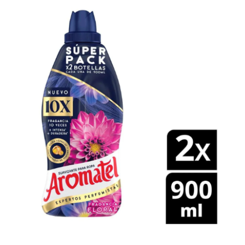 Aromatel Fragancia Floral Suavizante de Ropa Oferta 2 Frascos X 900 Ml 