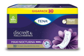 Tena Discreet Toalla higiénica Maxi Nocturna Paquete X 30 Unidades 