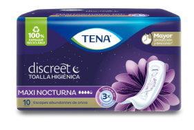 Tena Discreet Toalla higiénica Maxi Nocturna Paquete X 10 Unidades 