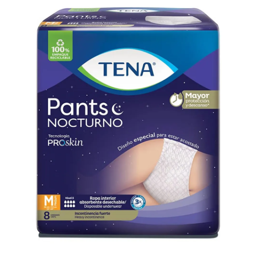 Tena Pants Nocturno Incontinencia fuerte Talla M Paquete X 8 Unidades