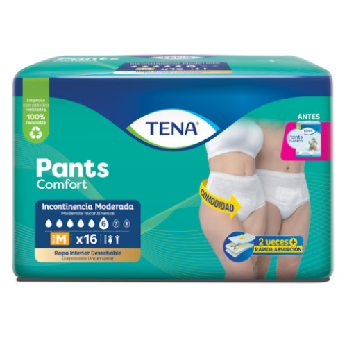 Tena Pants comfort Talla M incontinencia moderada Paquete X 16 Unidades 