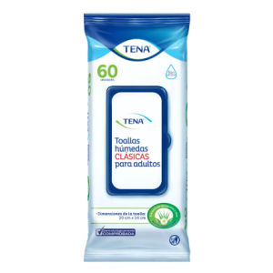 Toallas Húmedas clásicas Tena para adultos Paquete X 60 unidades 