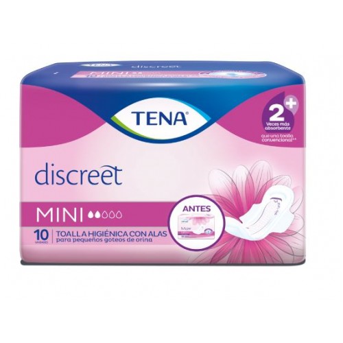Tena Toallas Mujer Mini con alas Paquete X 10 Unidades