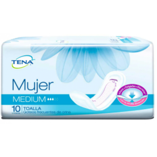 Tena Toalla Mujer Medium Paquete X 10 Unidades 