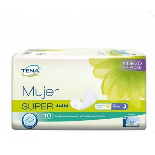 Tena Toallas Mujer super Paquete X 10 Unidades 