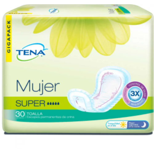 Tena Toallas Mujer super Paquete X 30 Unidades