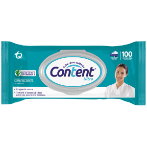 Toallas Húmedas Content Ultra sin Alcohol Paquete X 100 Unidades 