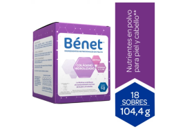 Bénet Colágeno hidrolizado en polvo Caja X 18 Sobres (6 gramos c/u)