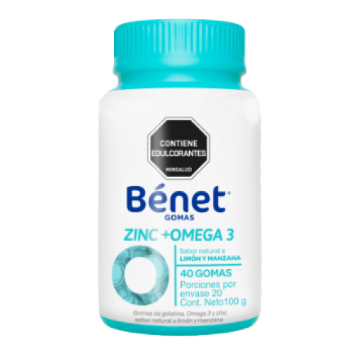benet gomas ZINC + Omega 3 adulto x 40 unidades benet gomas ZINC + Omega 3 adulto x 40 unidades