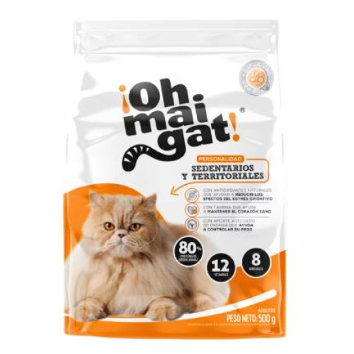 Oh Mai gat! sedentarios y territoriales Alimento para gatos Paquete X 500 Gramos 