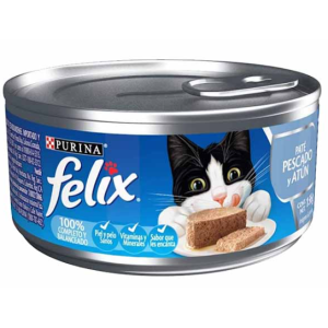 Alimento húmedo para gatos Felix Paté pescado y atún Lata X 156 Gramos 