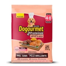 Dogourmet Adultos alimento para perros 2 proteínas sabor salmón y carne a la plancha Paquete X 350 Gr