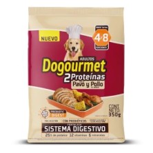 Dogourmet Adultos alimento para perros 2 proteínas sabor pavo y pollo al horno Paquete X 350 Gr
